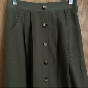 Naggoo A-Line Skirt  | Olive Green Cottagecore Essential NWOT